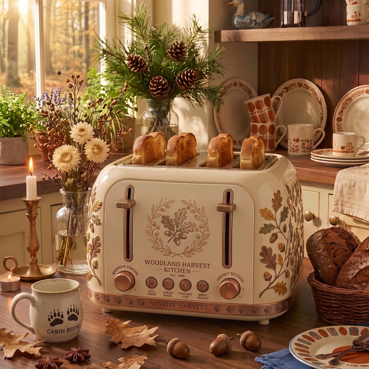 Farmhouse 4-Slice Toaster – Charming Animal Kitchen Appliance for Rustic Country Homes