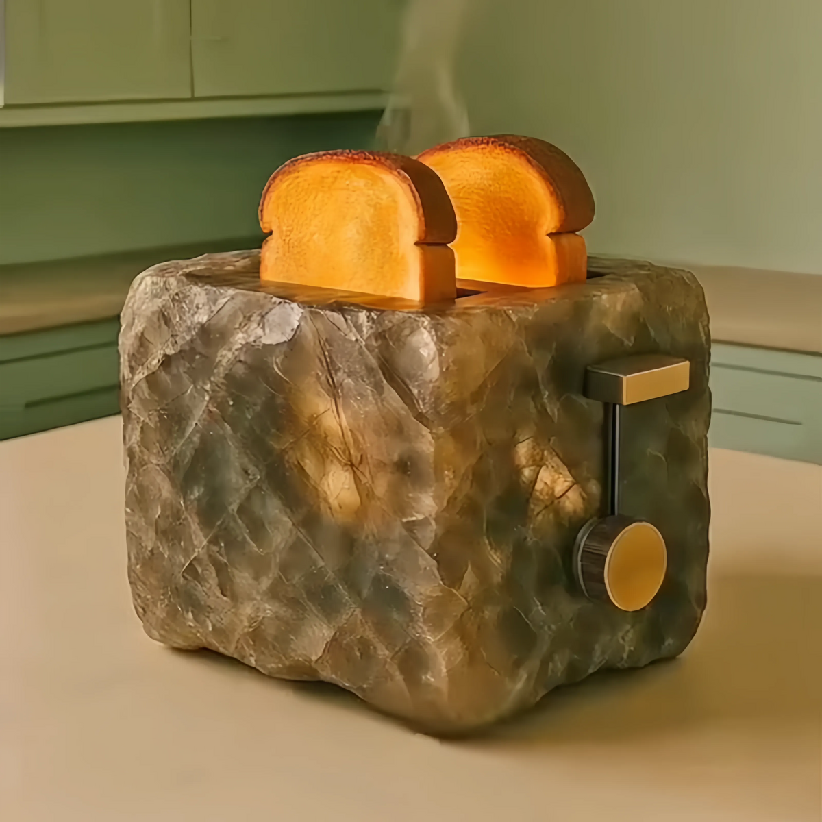 Modern Mineral Stone Texture 2-Slice Toaster | Smart Heat & Timeless Design Kitchen Appliances-Granite Gray