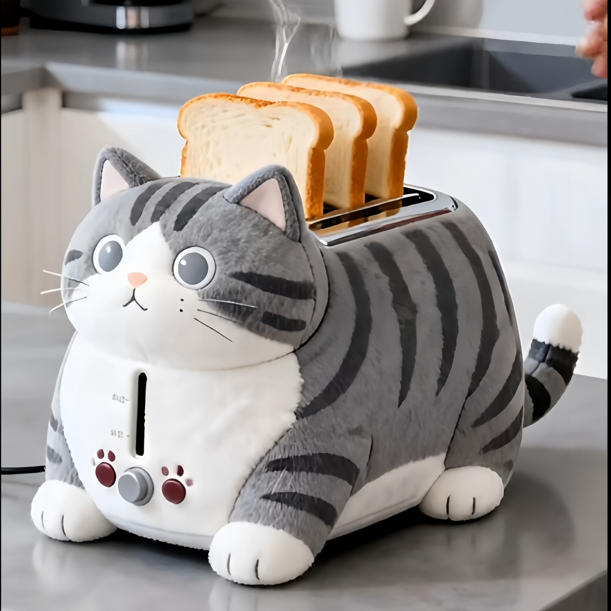 Cute Tabby Cat Toaster – Adorable Aesthetic Kitchen Appliance & Unique Gift for Cat Lovers