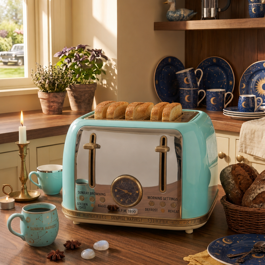 Retro Diner 4-Slice Toaster – Colorful Vintage Kitchen Appliance for Stylish Countertops