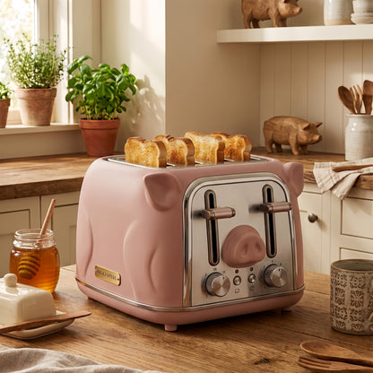 Farmhouse 4-Slice Toaster – Charming Animal Kitchen Appliance for Rustic Country Homes