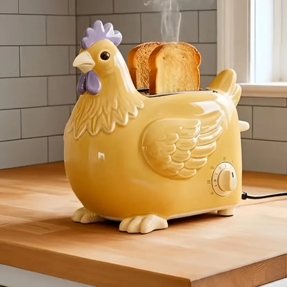 Creative 2-Slice Toaster – Hen Designs for Fun Breakfasts & Unique Kitchen Decor