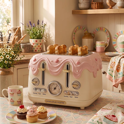 Food-Inspired 4-Slice Toaster – Cute Novelty Kitchen Appliance for Fun Breakfasts