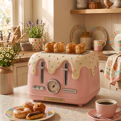 Food-Inspired 4-Slice Toaster – Cute Novelty Kitchen Appliance for Fun Breakfasts