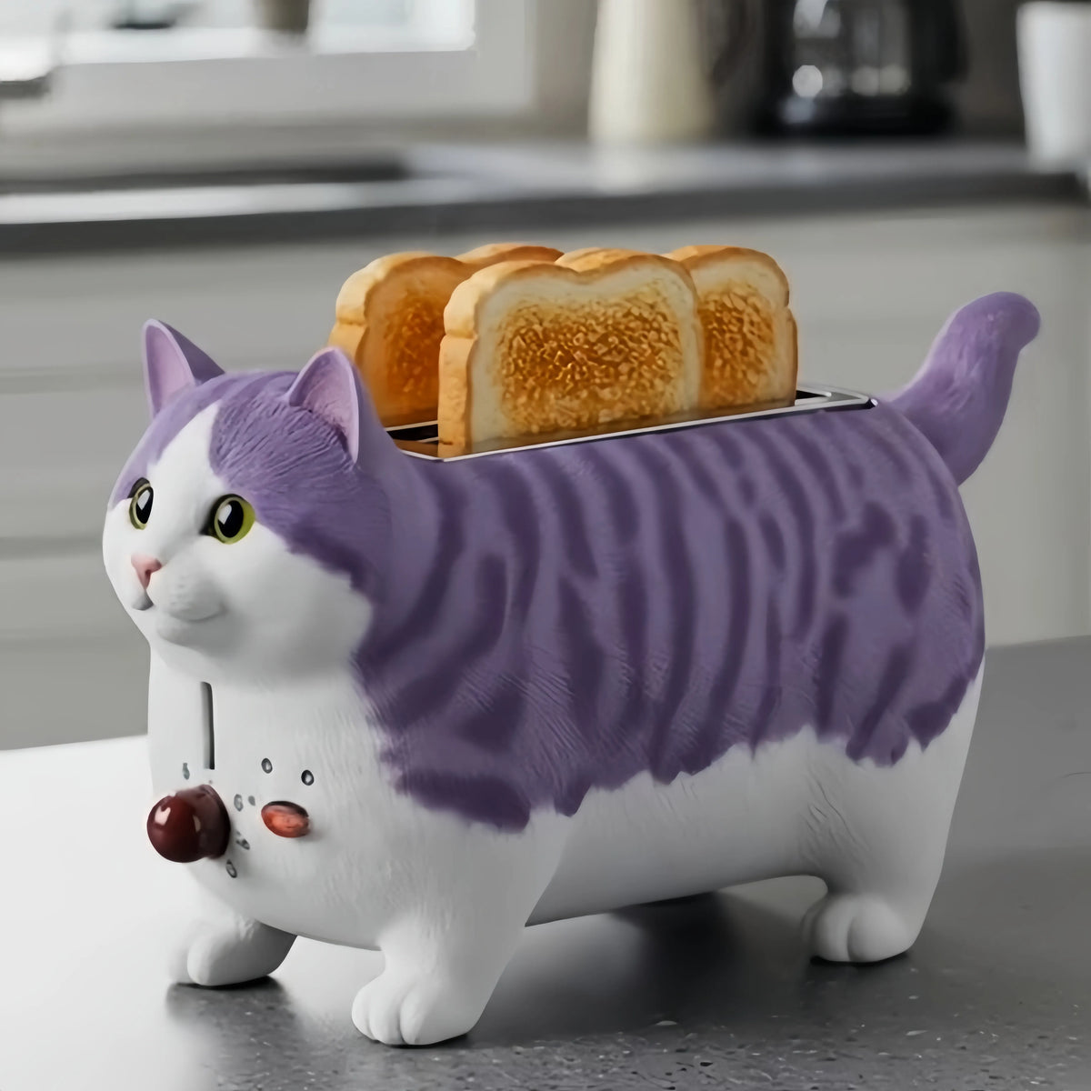 Creative 4-Slice Toaster | Cute Aesthetic Kitchen Appliance for Cozy Breakfast & Unique Home Decor-4