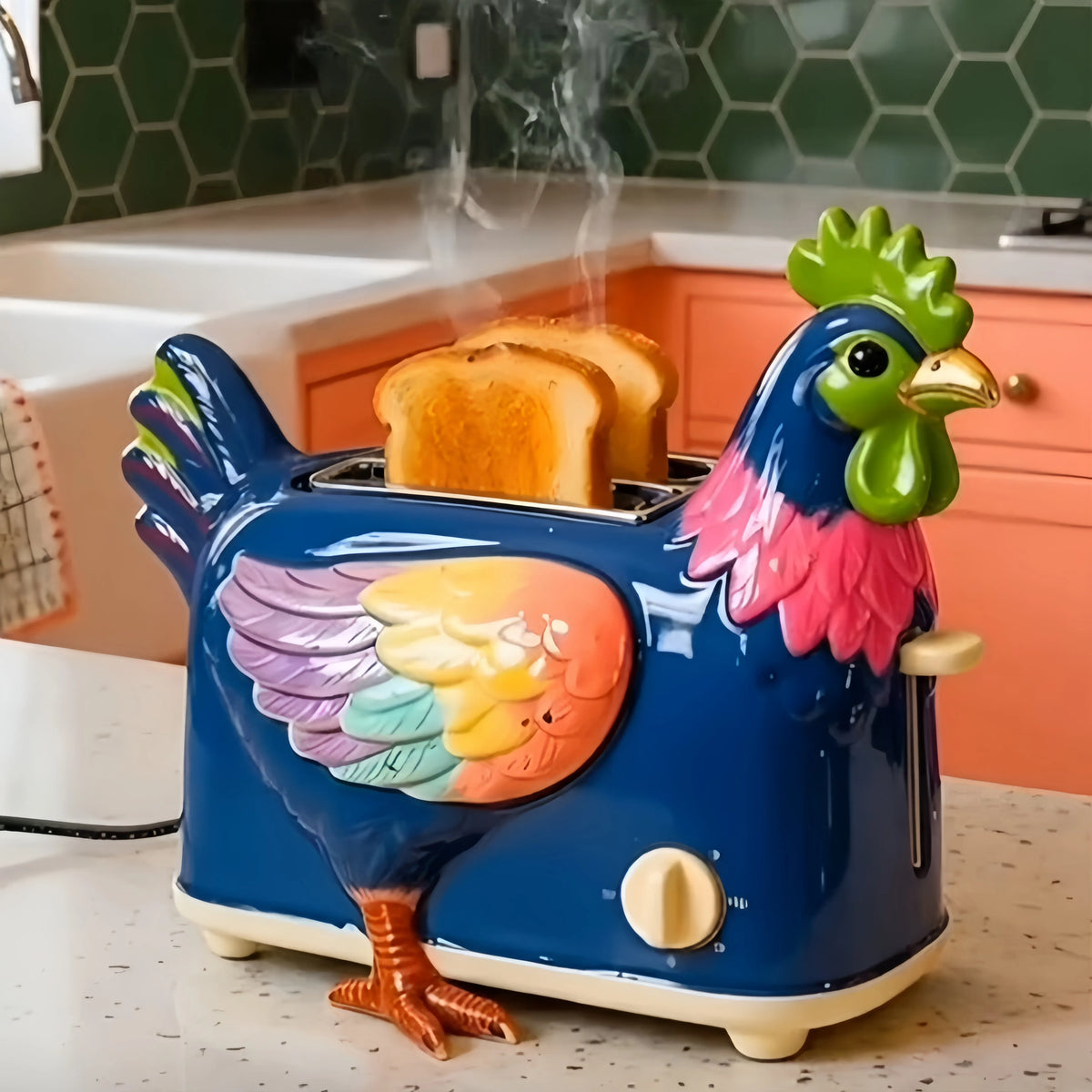 Creative 4-Slice Toaster | Cute Aesthetic Kitchen Appliance for Cozy Breakfast & Unique Home Decor