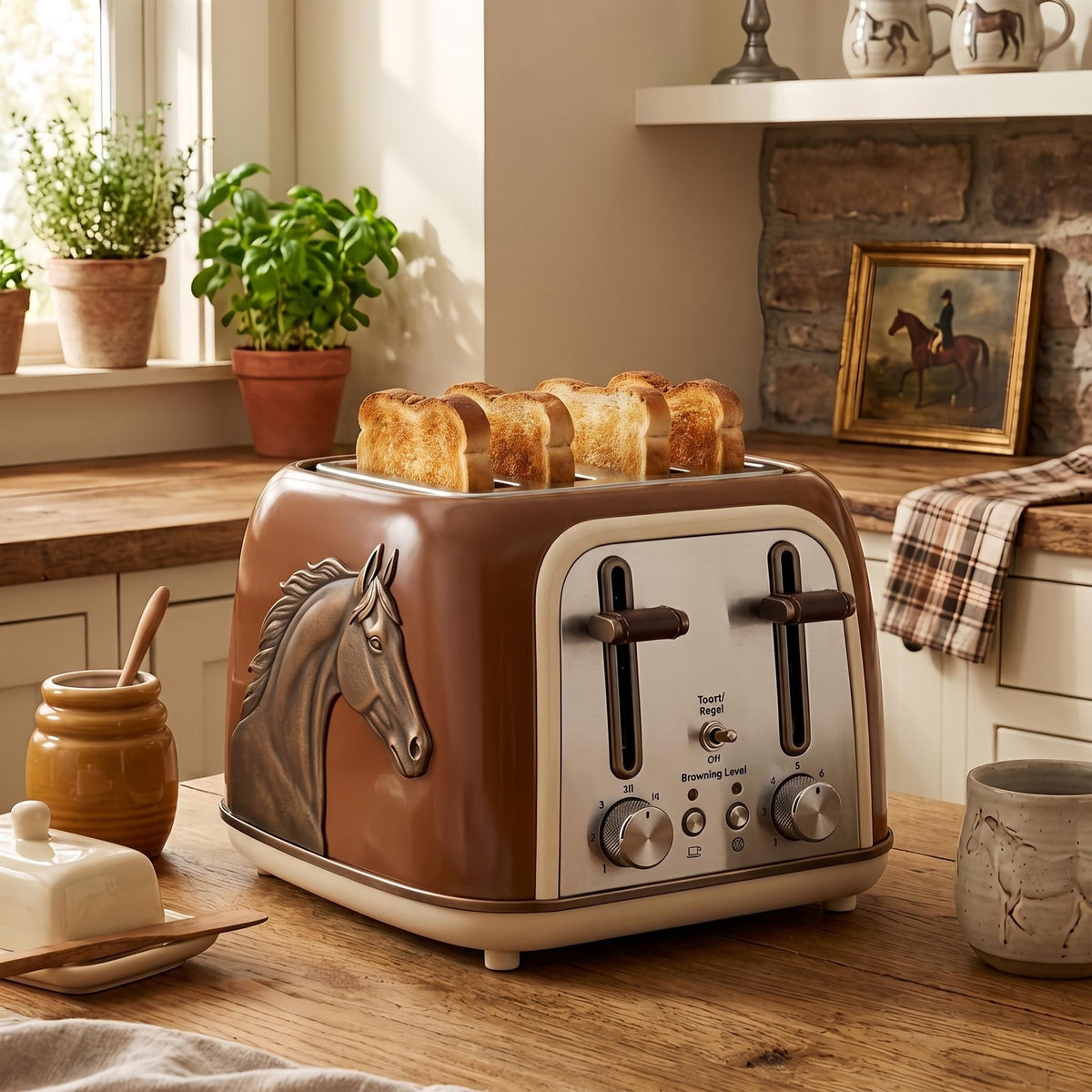 Farmhouse 4-Slice Toaster – Charming Animal Kitchen Appliance for Rustic Country Homes