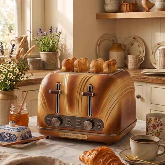 Food-Inspired 4-Slice Toaster – Cute Novelty Kitchen Appliance for Fun Breakfasts