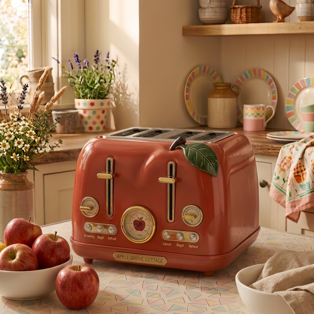 Food-Inspired 4-Slice Toaster – Cute Novelty Kitchen Appliance for Fun Breakfasts