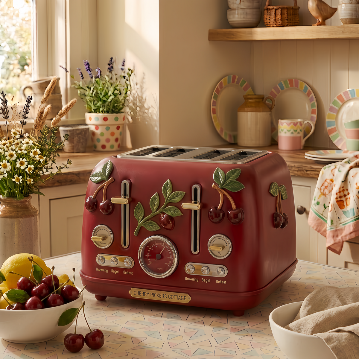 Food-Inspired 4-Slice Toaster – Cute Novelty Kitchen Appliance for Fun Breakfasts