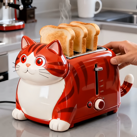 Cute Tabby Cat Toaster – Adorable Aesthetic Kitchen Appliance & Unique Gift for Cat Lovers