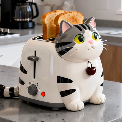 Cute Tabby Cat Toaster – Adorable Aesthetic Kitchen Appliance & Unique Gift for Cat Lovers