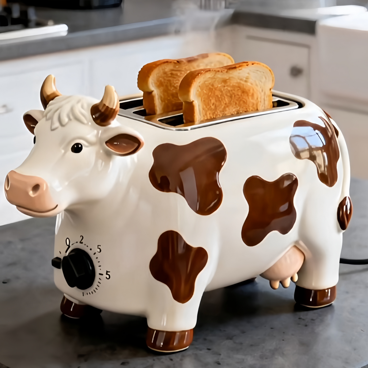 Cute Cow Toaster – Farmhouse Aesthetic Kitchen Appliance & Unique Gift for Cow Lovers