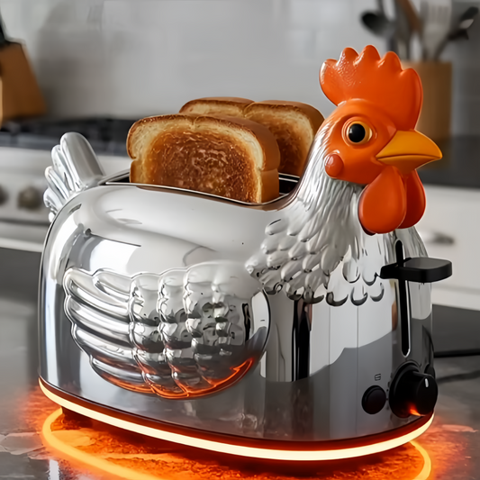 Retro Chicken Toaster – Cute Rooster Kitchen Appliance, Aesthetic Breakfast Maker & Unique Gift for Chicken Lovers