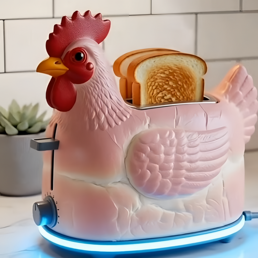 Retro Chicken Toaster – Cute Rooster Kitchen Appliance, Aesthetic Breakfast Maker & Unique Gift for Chicken Lovers