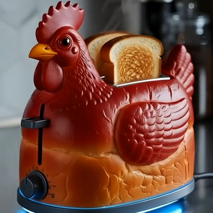 Retro Chicken Toaster – Cute Rooster Kitchen Appliance, Aesthetic Breakfast Maker & Unique Gift for Chicken Lovers