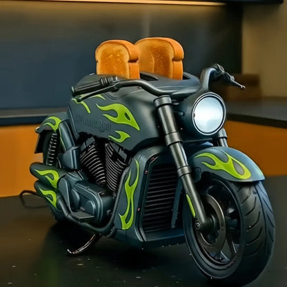 Novelty Motorcycle Flame Cruiser Toaster - Unique  Bread Toaster for Cool Kitchen Decor & Gifts